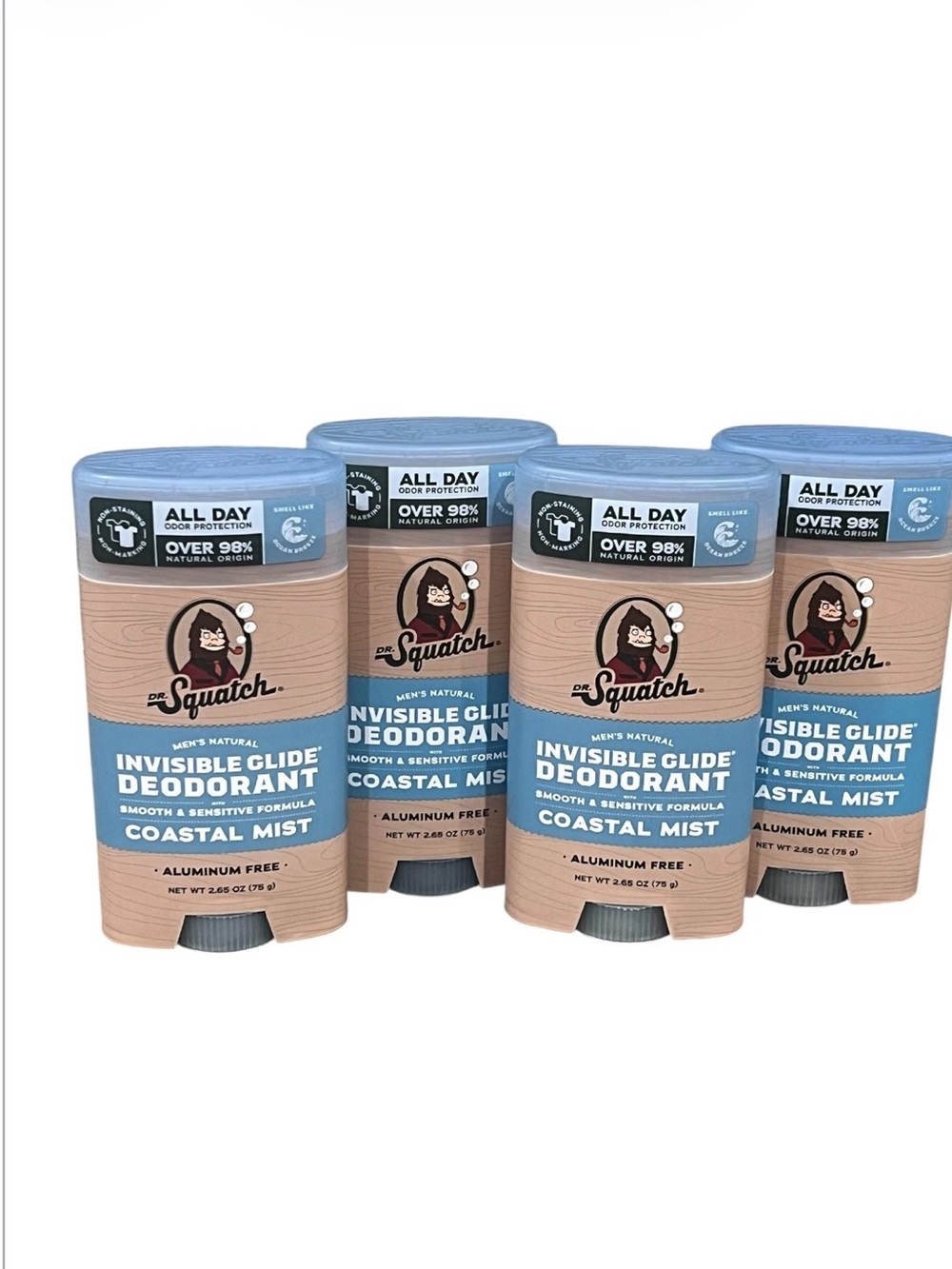 4x Coastal Mist Invisible Glide Deodorant Stick - Blue